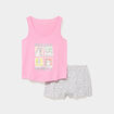 Ensemble pyjama short et d&eacute;bardeur rose femme