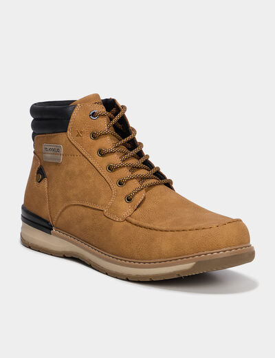 Bottines avec lacets marron clair homme