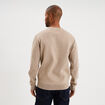 Pull col rond manches longues sable homme