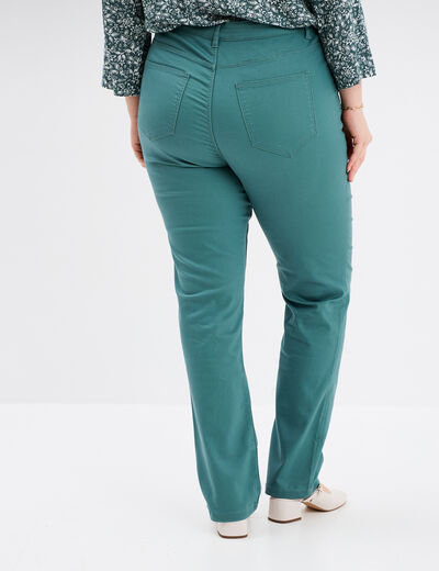 Pantalon straight taille haute Modavista vert foncé femme grande taille