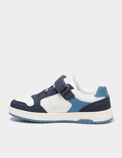 Tennis basses &agrave; scratchs bout renforc&eacute; bleu gar&ccedil;on