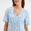 Robe col en V taille smockée Creeks bleu ciel femme