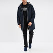 Parka déperlante doublée à capuche bleu foncé homme