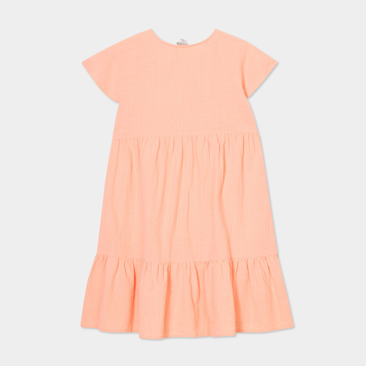 Robe manches courtes coton Creeks rose saumon fille