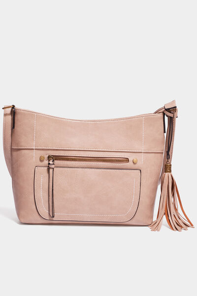 Sac en bandouli&egrave;re sable femme