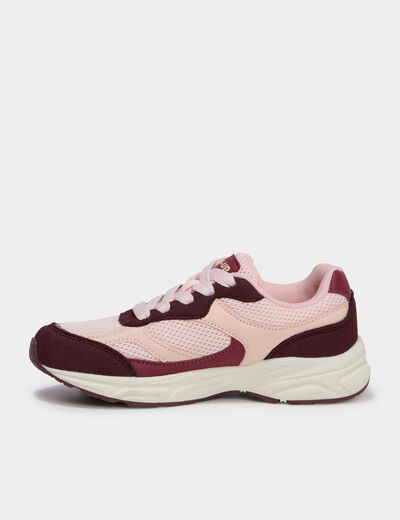Baskets running &agrave; lacets rose fille
