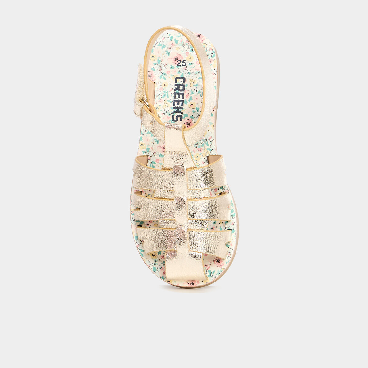 Sandales plates jaune or fille