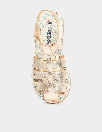 Sandales plates jaune or fille