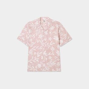Chemise en coton manches courtes vieux rose homme