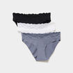 Lot 3 culottes avec dentelle bleu violet femme