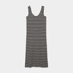 Robe longue en crochet bretelles larges noir femme