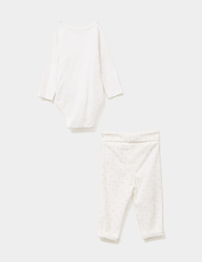 Ensemble 2 pièces coton blanc bébé garçon