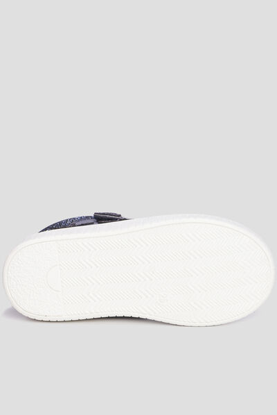 Baskets montantes détails paillettes bleu marine fille