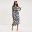 Robe chemise longue ceintur&eacute;e ecru femme