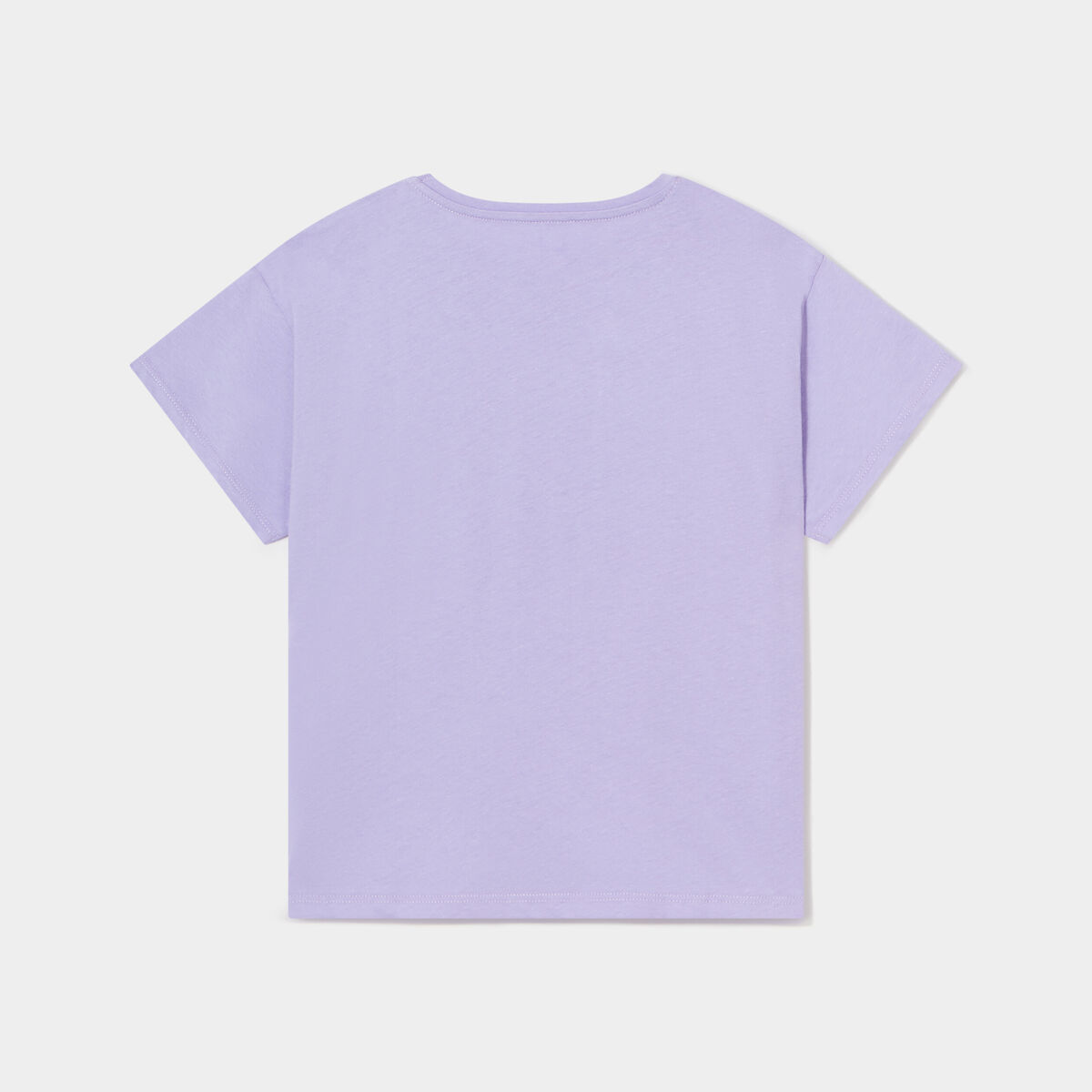 T-shirt droit manches courtes coton mauve fille