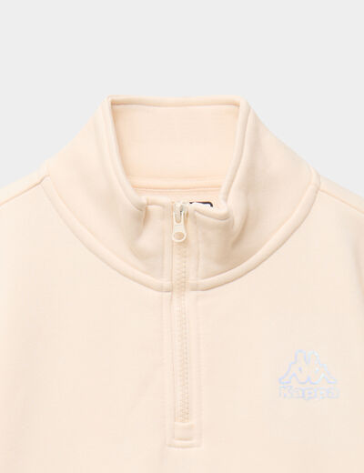 Sweat droit col camionneur Kappa creme fille
