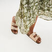 Mules avec doubles boucles jaune or femme