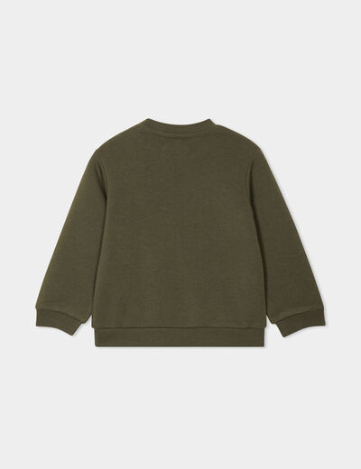 Sweat manches longues à poche vert kaki bébé garçon