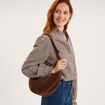Sac banane effet polaire marron fonc&eacute; femme