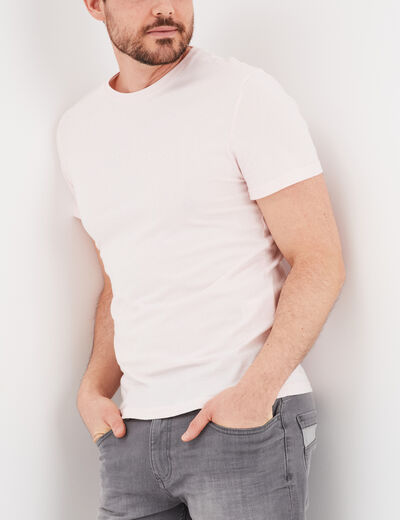 T-shirt en coton manches courtes rose clair homme