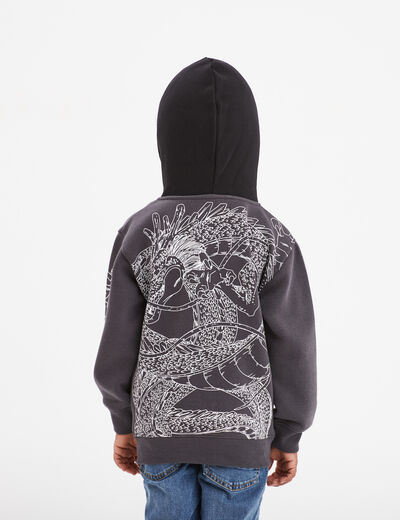 Sweat à capuche hoodie Dragon Ball Goku gris foncé garçon