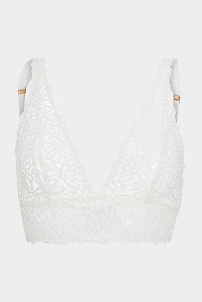 Soutien-gorge foulard dentelle mousseuse blanc femme