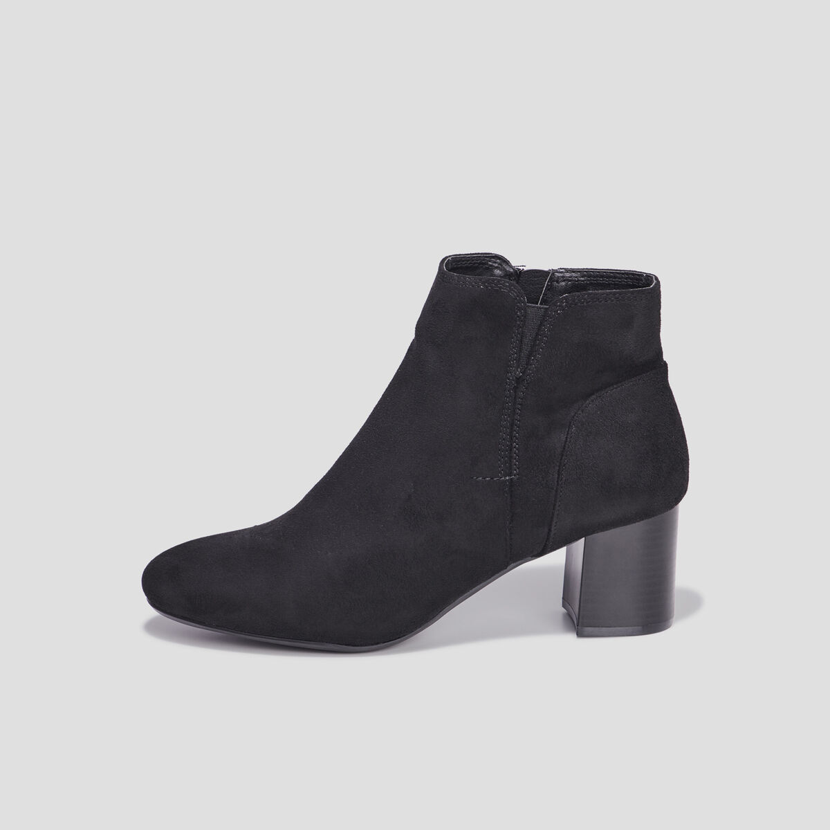 Bottines su&eacute;dines &agrave; talons noir femme