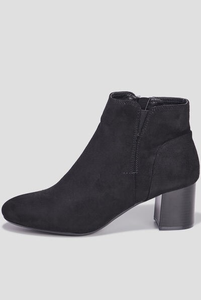 Bottines suédines à talons noir femme