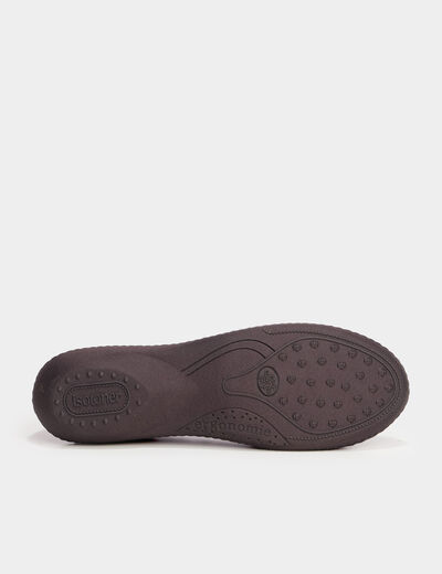Chaussons ballerines aspect velours bleu gris femme