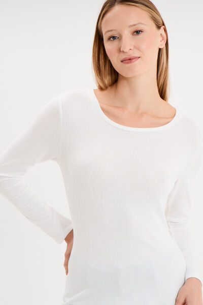 T-shirt thermique manches longues blanc femme