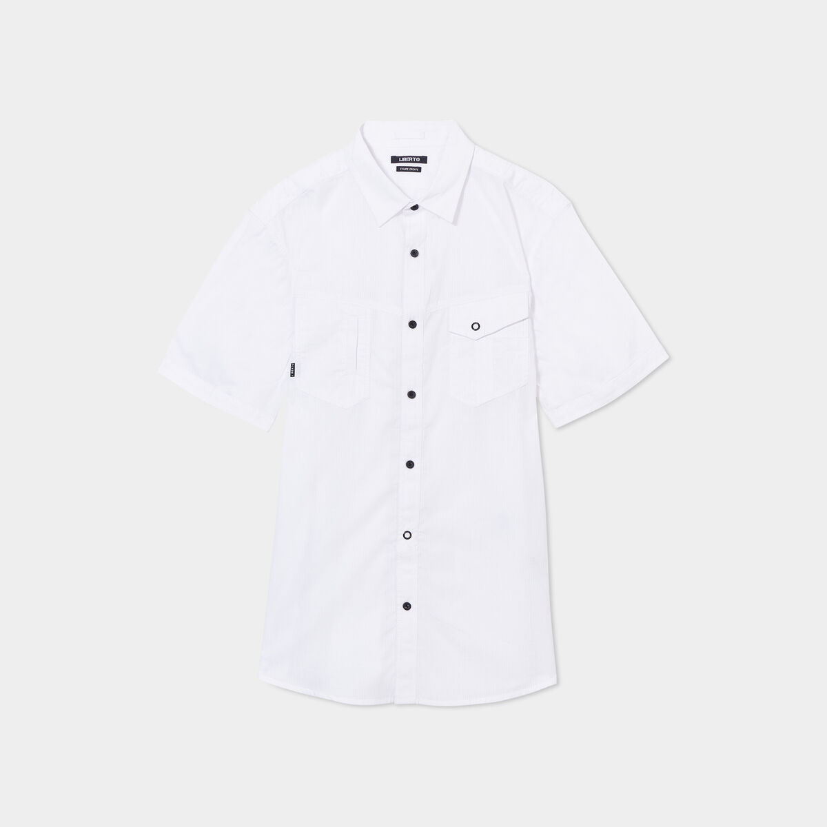 Chemise manches courtes &agrave; poches Liberto blanc homme