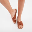 Mules brides larges croisées marron femme