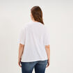 T-shirt col rond manches courtes coton blanc femme grande taille