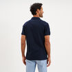 Polo textur&eacute; manches courtes bleu marine homme
