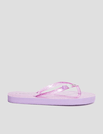 Tongs à paillettes et bijoux Wamea Beach violet fille