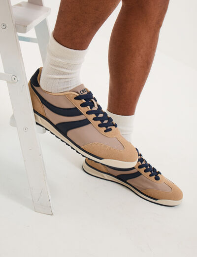 Tennis basses &agrave; lacets sable homme