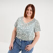 T-shirt manches courtes ecru femme grande taille