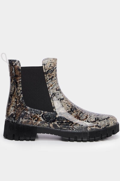 Bottes de pluie crant&eacute;es gris femme