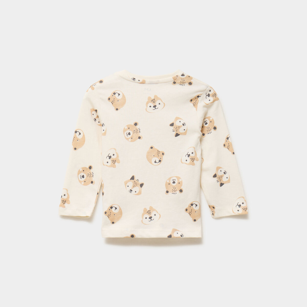 T-shirt manches longues coton ecru b&eacute;b&eacute; gar&ccedil;on