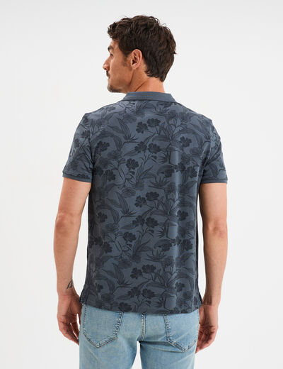 Polo droit manches courtes coton bleu foncé homme