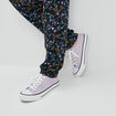 Tennis en toile &agrave; lacets mauve femme