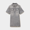 Robe chemise en jean courte coton denim gris fille