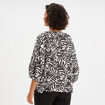 Blouse manches 3/4 ballons col tunisien blanc femme
