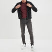 Veste droite boutonnée en jean Creeks denim noir homme