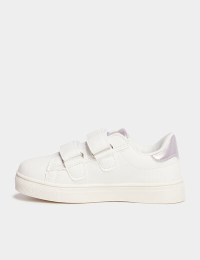Tennis basses à scratchs Liberto blanc fille