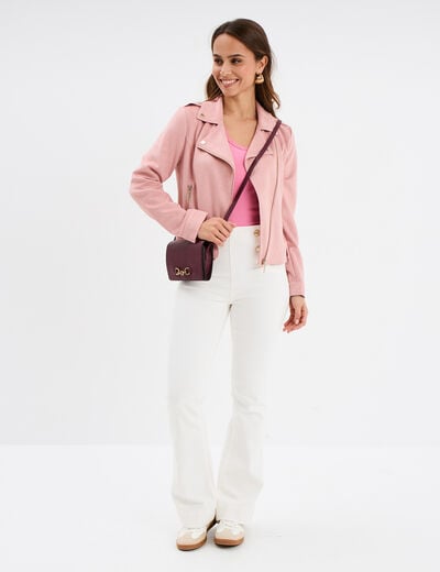 Débardeur coton bords dentelle rose femme