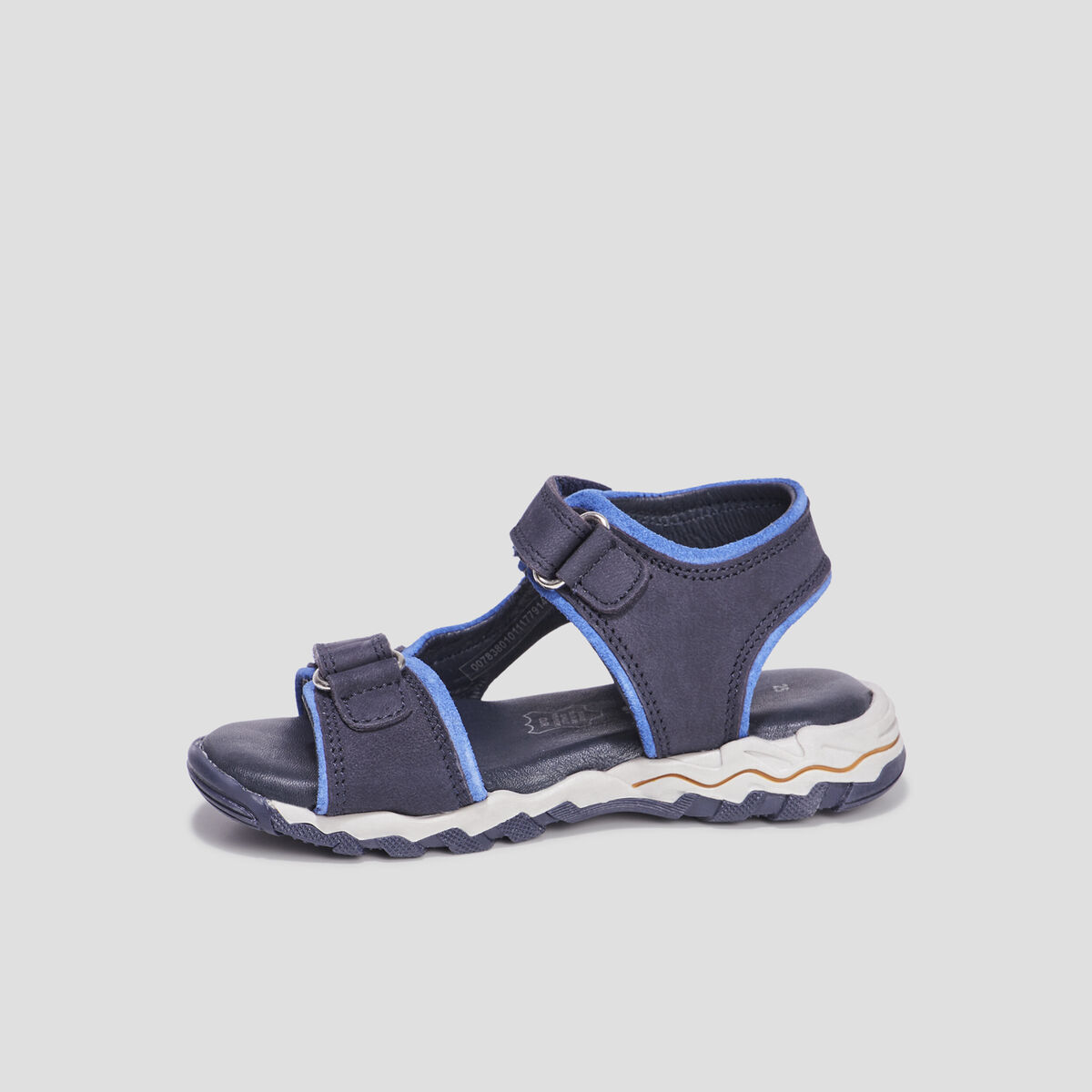 Sandales à scratchs en cuir Creeks Polis bleu marine garçon