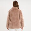 Veste pyjama effet polaire col montant beige femme grande taille
