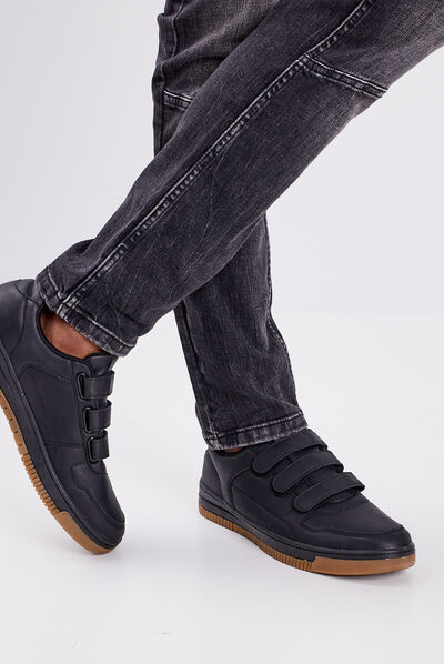 Tennis à scratchs noir homme
