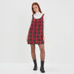 Robe chasuble courte droite rouge femme